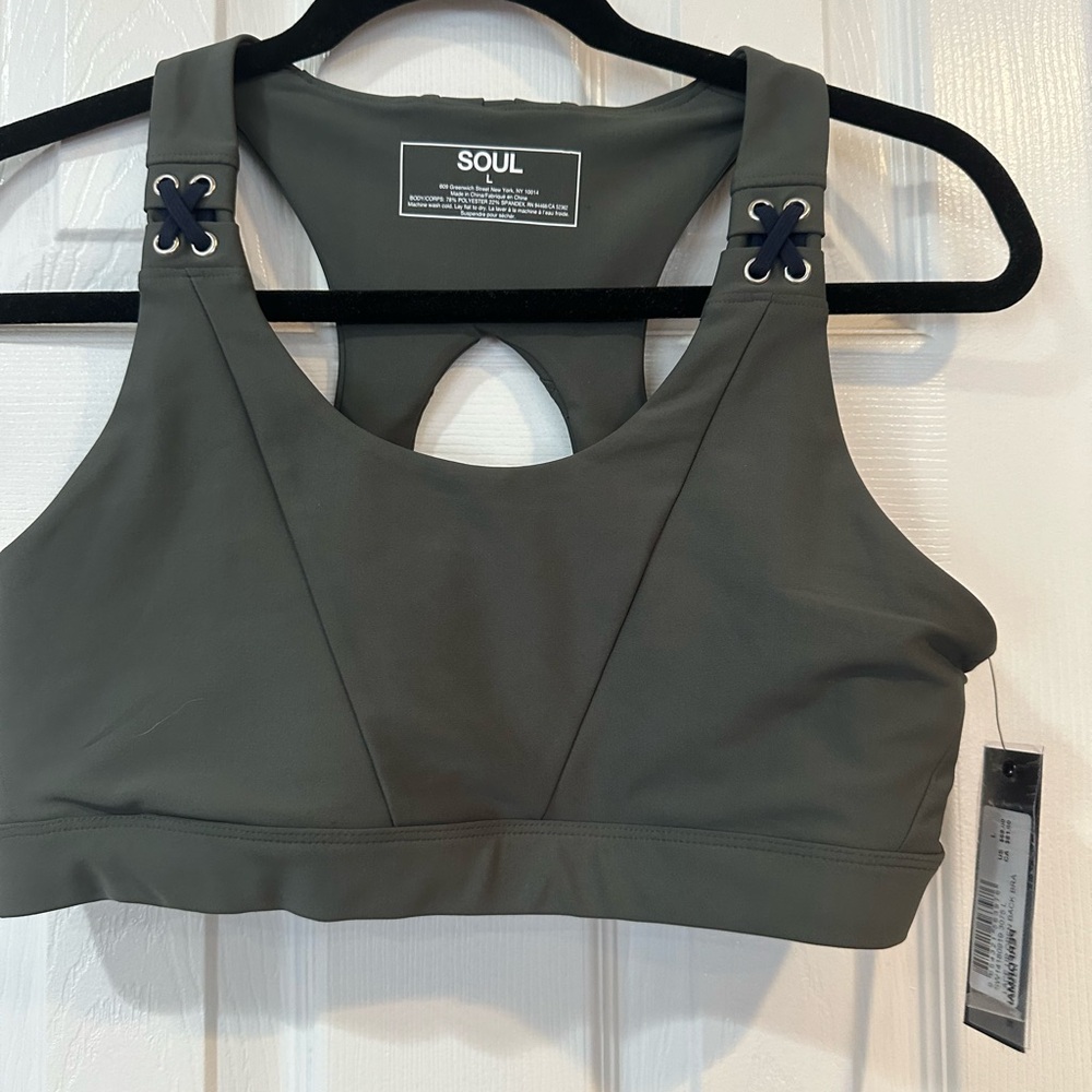 Soul Cycle Lace Up Open Back Bra NWT